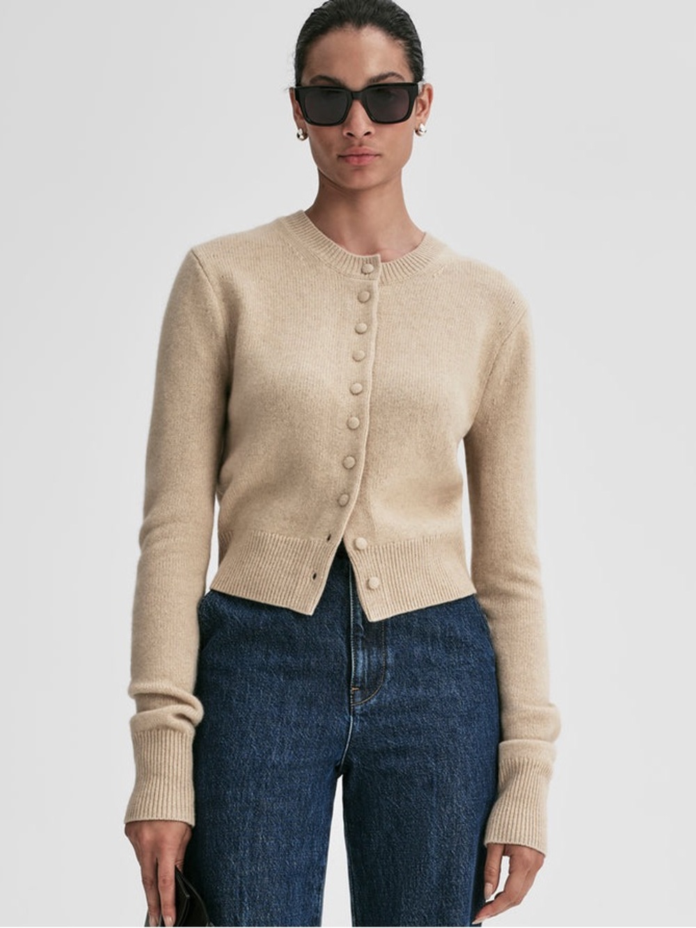 ALC Skyler Cashmere Cardigan in Agate Stone